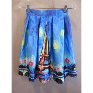 Fiorella Rubino Skirt Size Small NWT Eiffel Tower Paris Print